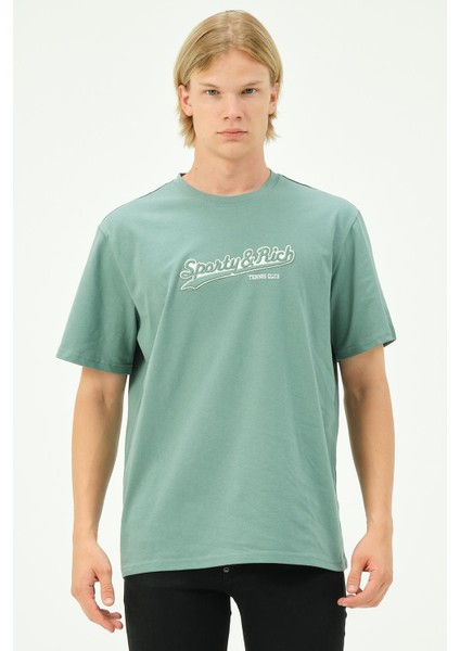 Erkek Nakış Baskılı Spor Oversize Tişört Tshirt