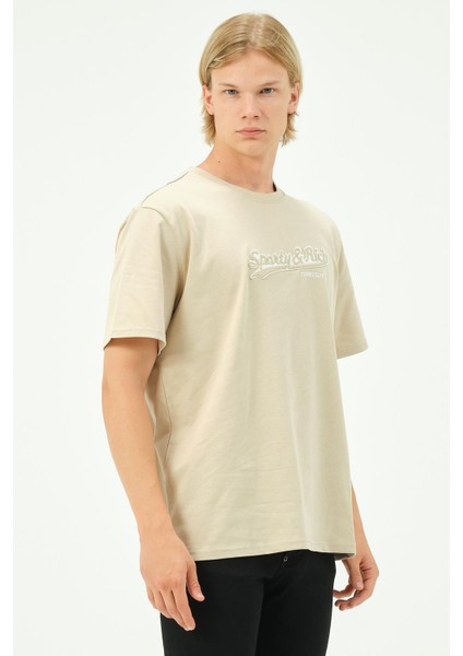 Erkek Nakış Baskılı Spor Oversize Tişört Tshirt