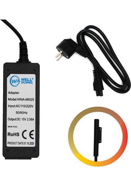 Mıcrosoft Notebook Laptop Adaptörü 15V 2.58A 44W / Surface Pro 3-4-5 Adaptör