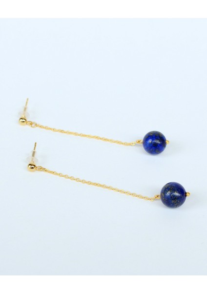 Lapis Lazuli Doğal Taşlı Altın Kaplama Küpe modelleri