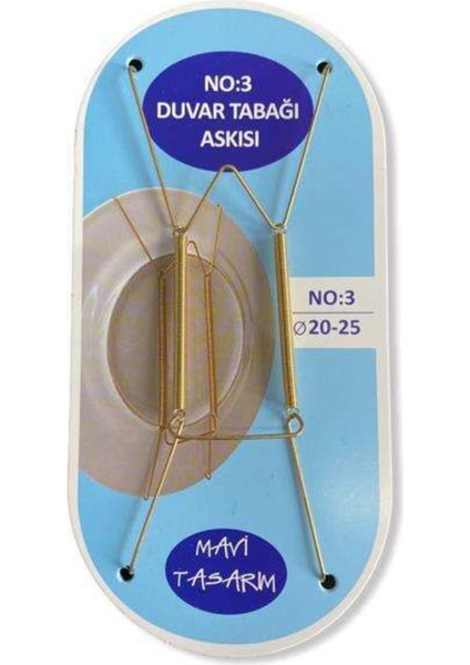 Tasarım Art No:3 Duvar Tabağı Askısı Ø20-25 Tabak Için 1 Adet