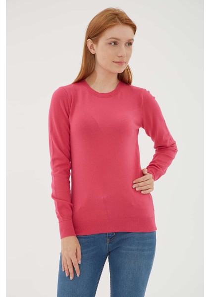 Bisiklet Yaka Slim Fit Ince Triko Kazak Bayan Kazak 23K0779K1