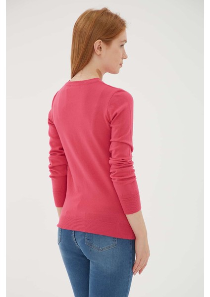 Bisiklet Yaka Slim Fit Ince Triko Kazak Bayan Kazak 23K0779K1 fırsatları
