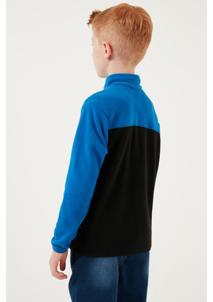 Yumuşak Dokulu Yarım Fermuarlı Renk Bloklu Dik Yaka Polar Unisex Çocuk Polar 5905004 indirimleri