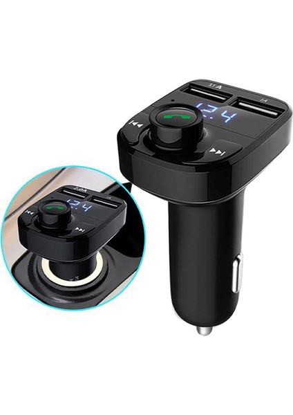 Bluetooth Fm Transmitter Cihazı Araç Çakmaklık Şarj Soketi Mp3 Çalar Müzik Kiti Universal Araç Müzik Çalar