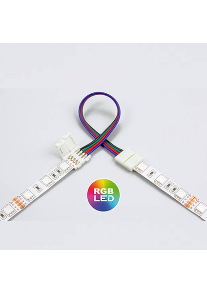 Çift Soket 4 Pin Rgb Şerit LED Birleştirme Ekleme Aparat 4 Adet