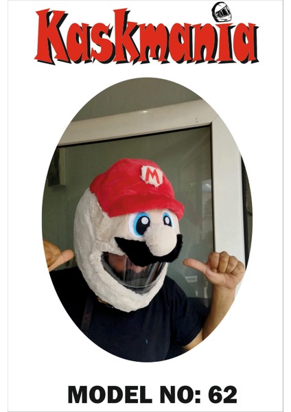 Peluş Kask Kılıfı Mario