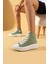 Bağcıklı Kalın Taban Bilekte Keten Kadın Sneaker 57-103-23FHN 1