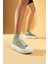 Bağcıklı Kalın Taban Bilekte Keten Kadın Sneaker 57-103-23FHN 2