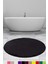 Elite Siyah 100X100 cm Yuvarlak Peluş Banyo Paspası Kaymaz Taban Pufidik Banyo Halısı 1