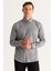 ALTINYILDIZ CLASSICS Erkek Siyah Slim Fit Dar Kesim Gizli Düğmeli Yaka Pamuklu Armürlü Gömlek 4