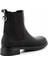 Mat Siyah Hakiki Deri Kadın Bot & Bootie K02379013103 4