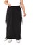 Büyük Beden Yanlardan Büzgü Detaylı Beli Lastikli Paraşüt Uzun Siyah Etek 2