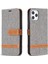Renk Ekleme Kot Pantolonlu Doku Doku Deri Kabuk iPhone 12 Pro/12 - Gri (Yurt Dışından) 4