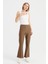Kadın Beli Lastikli Ispanyol Paça Tayt Pantolon Camel 2