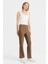 Kadın Beli Lastikli Ispanyol Paça Tayt Pantolon Camel 3