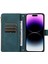 Iphone 12 Pro Maks Deri Cüzdan Kart Tutucu Telefon Kılıfı Rhombus Stand Kapağı Fermuar Cep Yeşili (Yurt Dışından) 2