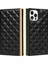 Iphone 12 Pro Max Telefon Kılıfı Için Deri Telefon Kılıfı Izgara Doku Makyaj Aynası ve Omuz Kayışı ile Crossbody Çanta -Black (Yurt Dışından) 3