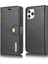 Iphone 12 Pro/12 Telefon Kılıfı Çıkarılabilir 2'si Bölünmüş Deri Cüzdan Kabuğu+Pc Geri Kılıf Anti-Çizelge Anti-Çizelge Kabuk Kaplama Siyah (Yurt Dışından) 2