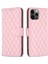 Iphone 12 Pro Telefon Kılıfı Için Baskılı Rhombus Desen Deri Cüzdan Kılıfı Kredi Kartı Sahibi Flip Folio Kitap Manyetik Pu Telefon Kapak Pembe (Yurt Dışından) 1