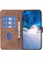 Iphone 12/12 Pro Magnicy Telekle Baskı Izgara Desen Standı Kapak Telefon Cüzdanı Case-Brown (Yurt Dışından) 4