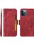 Iphone 12/12 Pro Telefon Kılıfı Için Baskılı Dikiş Hattı Pu Deri+Tpu Kılıf Cüzdan Stand Telefon Kapağı Strap-Red ile (Yurt Dışından) 1