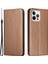 Iphone 12/12 Pro Telefon Kılıfı Karbon Fiber Doku Stand Fonksiyon Otomatik Kapanış Manyetik Deri Kılıf Cüzdan -Brown (Yurt Dışından) 2