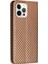 Iphone 12/12 Pro Telefon Kılıfı Karbon Fiber Doku Stand Fonksiyon Otomatik Kapanış Manyetik Deri Kılıf Cüzdan -Brown (Yurt Dışından) 3