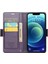 Iphone 12/12 Için Pro Litchi Doku Cüzdan Stand Telefon Kılıfı Rfıd Engelleme Deri Kapak-Mor (Yurt Dışından) 2
