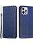 Iphone 12/12 Pro Telefon Kılıfı Karbon Fiber Doku Stand Fonksiyon Otomatik Kapanış Manyetik Deri Kılıf Cüzdan -Blue (Yurt Dışından) 2