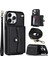 Iphone 12 Pro Maks Kart Yuvaları Için Telefon Kılıfı Pu Deri +Tpu Kickstand Kapak Kısa +Uzun Kayışlar Black (Yurt Dışından) 1