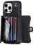 Iphone 12 Pro Maks Kart Yuvaları Için Telefon Kılıfı Pu Deri +Tpu Kickstand Kapak Kısa +Uzun Kayışlar Black (Yurt Dışından) 2