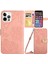 Iphone 12/12 Pro Telefon Kılıfı Rhinestone Dekor Cilt Touch Pu Deri Kapak Kelebek Çiçekleri Baskılı Telefon Stand Cüzdan Kılıf Omuz Kayışı Pembe (Yurt Dışından) 1