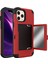 Iphone 12 Pro Max Için Kart Tutucu ve Gizli Ayna ile Şok Geçirmez Pc+Tpu Koruyucu Kapak - Kırmızı (Yurt Dışından) 1