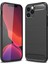 Iphone 12 Pro Max 6.7 Inç Için Karbon Fiber Fırçalanmış Tpu Kapak Koruyucusu Telefon Kabuğu - Siyah (Yurt Dışından) 1