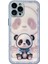 Iphone 12 Pro Max Telefon Kılıfı Koruyucu Telefon Kılıfı Temperli Cam+Tpu Gölge Panda Desen Kapağı Lens Film-Mavisi (Yurt Dışından) 1