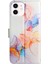 Iphone 12/12 Pro Mezar Desen Şok Desen Pu Deri Deri Stand Kılıf Milky Yol Mermer Beyaz LS004 (Yurt Dışından) 3
