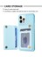 Iphone 12 Pro Maks Kart Yuvaları Için Kickstand Telefon Anti-Çizelge Kılıfı Deri Kaplamalı Tpu Kapak Mavisi (Yurt Dışından) 4