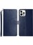 Iphone 12/12 Pro Phone Case Için Kırmızı Dayanıklı Şık Y Şeklinde Hat Baskı Pu Deri Telefon Kılıfı Cüzdan Kabuk Stand Kapağı -Blue (Yurt Dışından) 1
