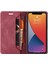 Iphone 12/12 Pro Telefon Kılıfı Rfıd Engelleme Manyetik Kapatma Kabuk Retro Mat Pu Deri Cüzdan Flip Stand Kapak-Kırmızı (Yurt Dışından) 2