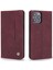Iphone 12/12 Pro Telefon Kılıfı Retro Style Pu Deri Cüzdan Kılıfı Görüntüleme Standı Manyetik Otomatik Absorbed Flip Cover -Wine Kırmızı (Yurt Dışından) 1