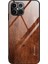 Ahşap Cilt Tpu+Iphone 12 Pro/12 Için Temperli Cam Kabuk - Kahve (Yurt Dışından) 1