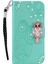 Baykuş Izi Rhinestone Dekor Deri Telefon Kapağı Iphone 12 Pro/iphone 12 - Yeşil (Yurt Dışından) 4