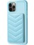 Iphone 12 Pro Max Slim Fit Wave Doku Telefon Kılıf Kart Tutucu Kickstand Tpu+Pu Deri Telefon Kabuk Mavisi (Yurt Dışından) 1