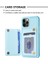 Iphone 12 Pro Max Slim Fit Wave Doku Telefon Kılıf Kart Tutucu Kickstand Tpu+Pu Deri Telefon Kabuk Mavisi (Yurt Dışından) 4