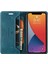 Iphone 12/12 Pro Telefon Kılıfı Rfıd Engelleme Manyetik Kapatma Kabuk Retro Mat Pu Deri Cüzdan Flip Stand Cover-Blue (Yurt Dışından) 2