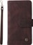 Iphone 12/12 Pro Phone Case Stripes Baskılı Cilt Touch Cüzdan Stand Deri Kapak Çoklu Kart Yuvaları Fermuar Cep -Brown ile Flip Koruyucu Kılıf (Yurt Dışından) 1
