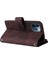 Iphone 12/12 Pro Phone Case Stripes Baskılı Cilt Touch Cüzdan Stand Deri Kapak Çoklu Kart Yuvaları Fermuar Cep -Brown ile Flip Koruyucu Kılıf (Yurt Dışından) 4