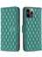 Iphone 12 Pro Telefon Kılıfı Için Baskılı Rhombus Desen Deri Cüzdan Kılıfı Kredi Kartı Sahibi Flip Folio Kitabı Manyetik Pu Telefon Kapak Yeşil (Yurt Dışından) 1