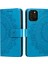 Iphone 12/12 Pro Telefon Kılıfı Mandala Çiçek Baskılı Pu Derisi Manyetik Cüzdan Kılıfı Tpu Iç Kapak Folio Stand Kapağı Strap -Blue (Yurt Dışından) 2